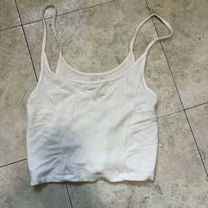 BDG Cream Ribbed Cropped Cami